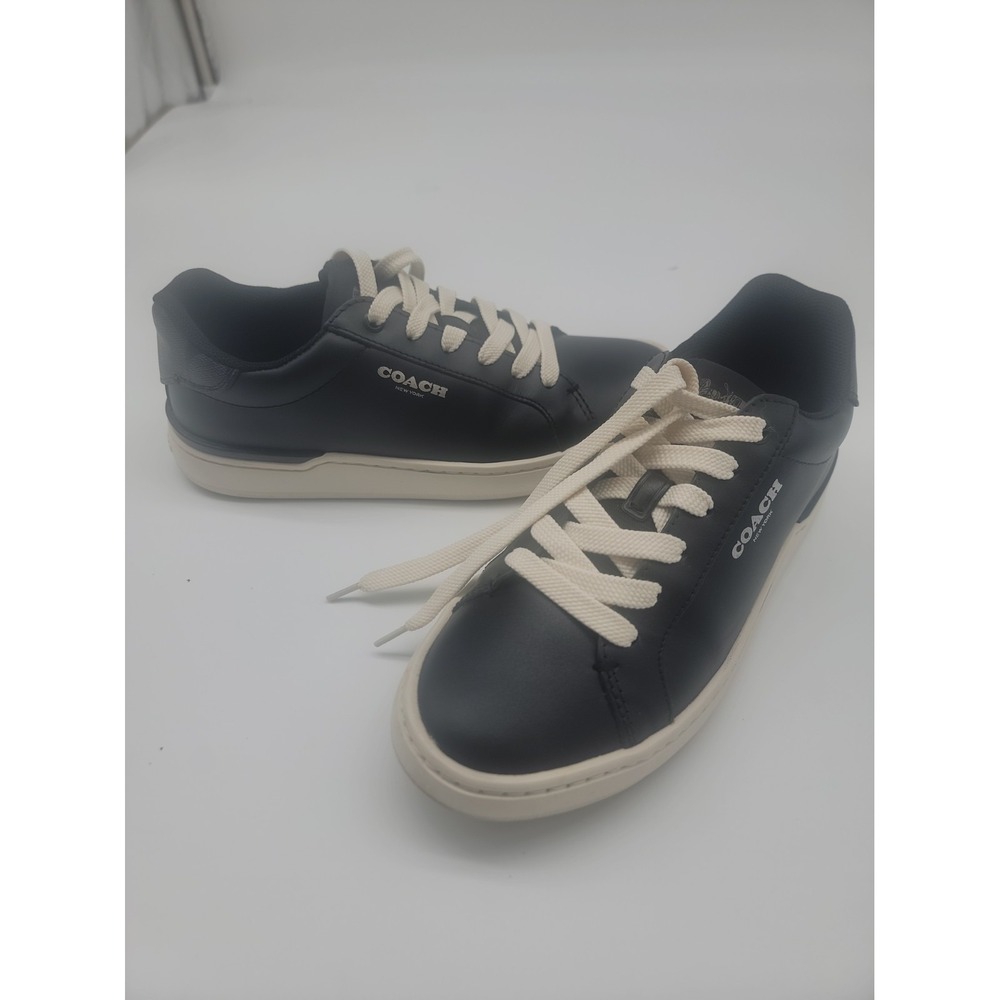 COACH Clip Low Top Sneaker Women's Size US 7 Black/Charcoal Excellent!